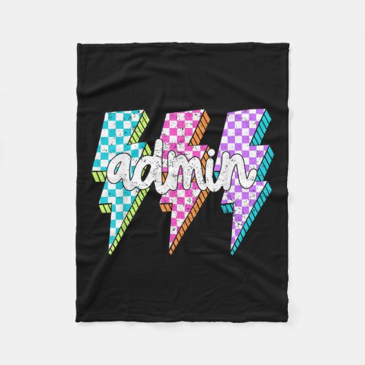 Admin Squad Lightning Bolt School Instant Principa Fleece Deken (Voorkant)