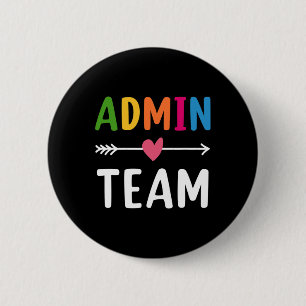 Admin Team Back To School Matching Groep Squad Ronde Button 5,7 Cm