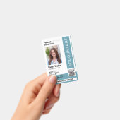 Administratie ID met foto kantoormedewerker blauw Badge (Handheld)