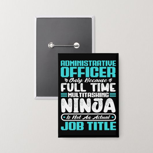 Administratief ambtenaar Functie Titel Beroep Vaar Button (Voorkant / Achterkant)