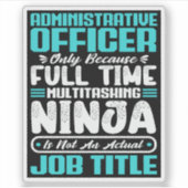 Administratief ambtenaar Functie Titel Beroep Vaar Sticker (Voorkant)