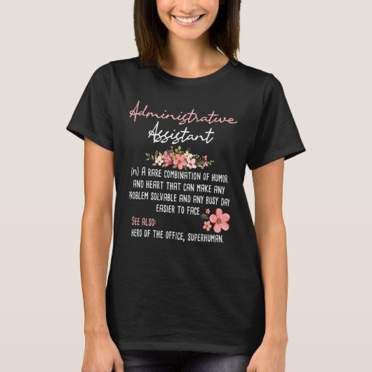 Administratief assistent Admin Kantoor Assistant S T-shirt (Voorkant)