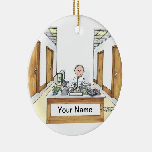 Administratief assistent - man keramisch ornament (Rechts)