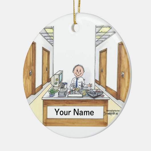 Administratief assistent - man keramisch ornament (Links)