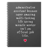administratief assistent omdat super geweldig notitieboek (Voorkant)