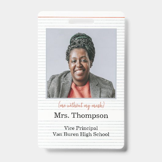 Administratief identiteitsbadge met foto voor teru badge (Voorzijde)