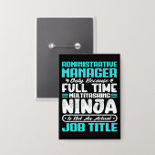 Administratief manager Functietitel Beroepsvaardig Button (Voorkant / Achterkant)