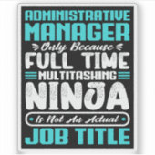 Administratief manager Functietitel Beroepsvaardig Sticker (Voorkant)