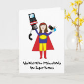 Administratief Professioneel Super Hero (Brunette) Kaart (Gele Bloem)