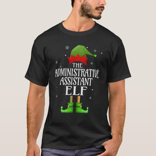 Administratieve assistent Elf Funny Family Matchin T-shirt (Voorkant)