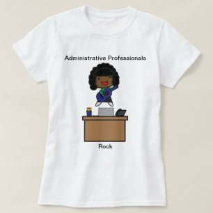 Administratieve beheerder Afro-Amerikaanse persona T-shirt