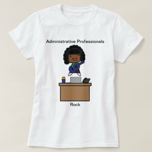 Administratieve beheerder Afro-Amerikaanse persona T-shirt (Design voorkant)
