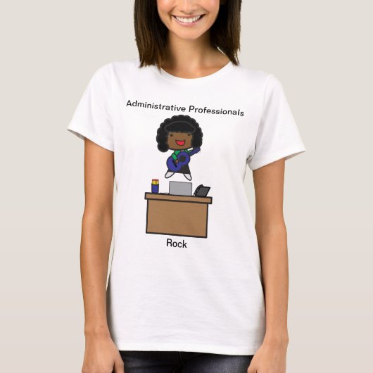 Administratieve beheerder Afro-Amerikaanse persona T-shirt (Voorkant)