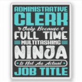 Administratieve klerk Functie Titel Beroep Vaardig Sticker (Voorkant)