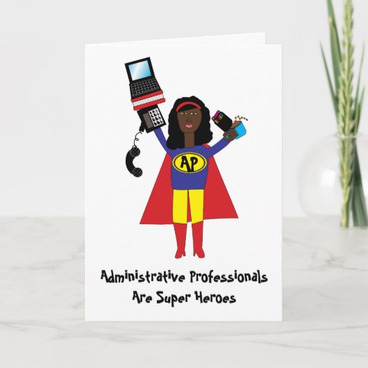 Administratieve Professional Super Hero Black Kaart (Voorkant)