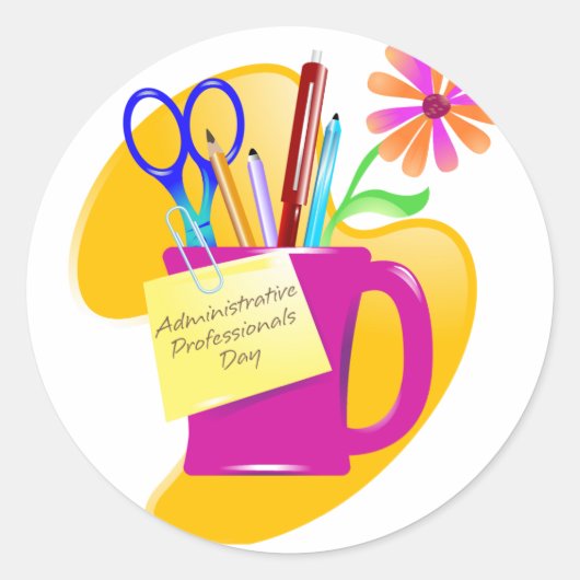 Administratieve Professionals Dag Ontwerp Ronde Sticker (Voorkant)