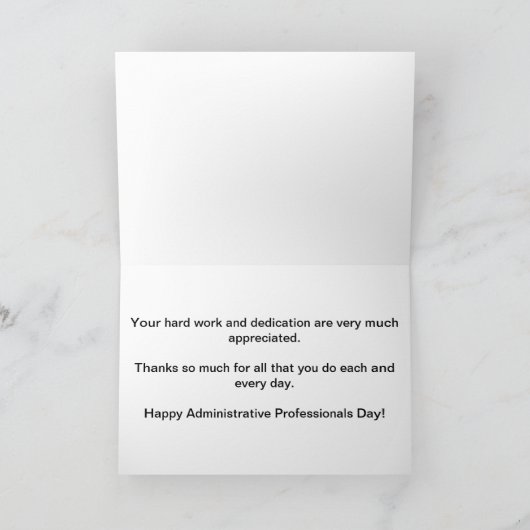 Administratieve Professionals Dag Witte Orchidee Kaart (Binnen)