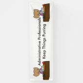 Administratieve professionals houden dingen Spinne Spandoek (Verticaal)