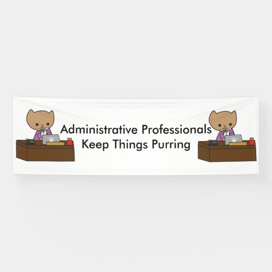 Administratieve professionals houden dingen Spinne Spandoek (Horizontaal)