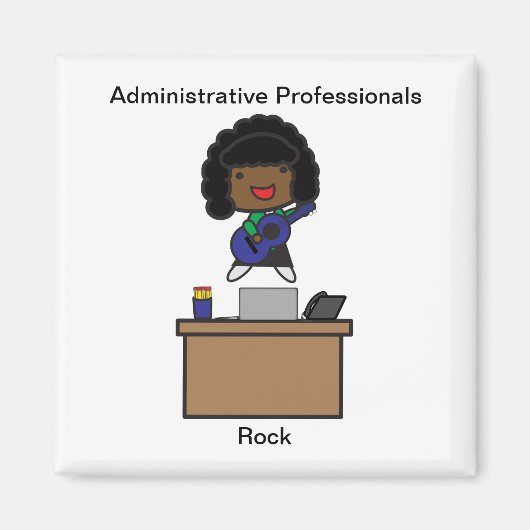 Administratieve Professionals Rock AfricanAmerican Magneet (Voorkant)