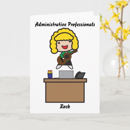 Administratieve professionals Rock Blonde Kaart (Gele Bloem)