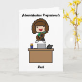 Administratieve professionals Rock Brunette Funny Kaart (Gele Bloem)