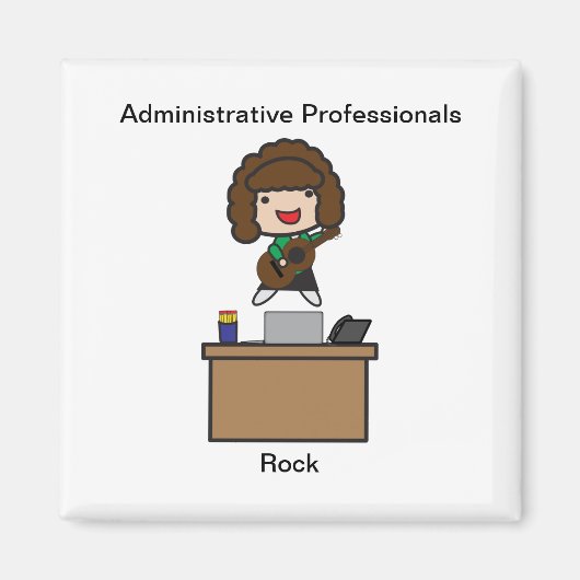 Administratieve professionals Rock (Brunette) Magneet (Voorkant)