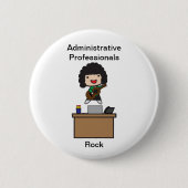 Administratieve professionals rock (donker haar) ronde button 5,7 cm (Voorkant)