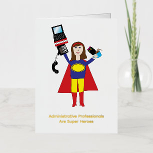 Administratieve Professionals Super Helden Bruinha Folie Wenskaart