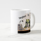 Administratieve Professionele Dag Aangepaste Naam Grote Koffiekop (Voorkant rechts)