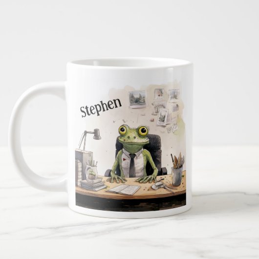 Administratieve Professionele Dag Aangepaste Naam Grote Koffiekop (Links)