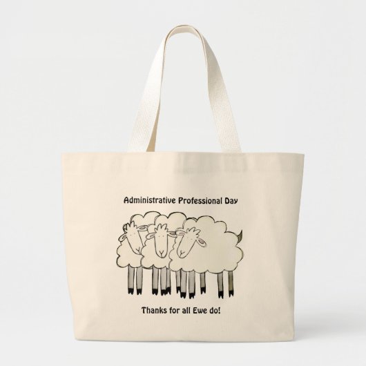 Administratieve Professionele Dag - Bedankt Grote Tote Bag (Voorkant)