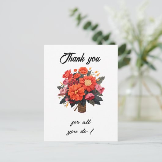 Administratieve Professionele Dag Dank u kaart (Staand voorkant)