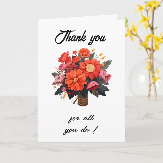 Administratieve Professionele Dag Dank u kaart (Gele Bloem)