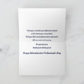 Administratieve Professionele Dag Floral Bedankkaart (Binnen)