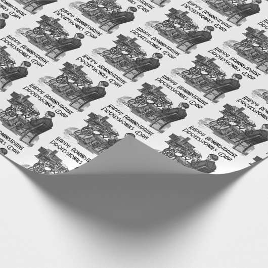 Administratieve Professionele Dag Mannelijke Typis Cadeaupapier (Hoek)