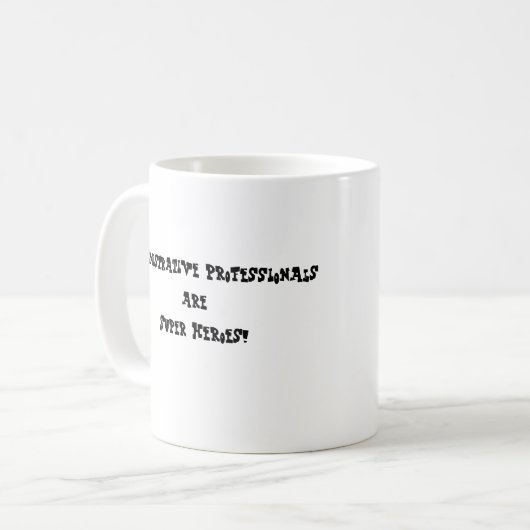 Administratieve professionele Super Hero Mok (Voorkant links)