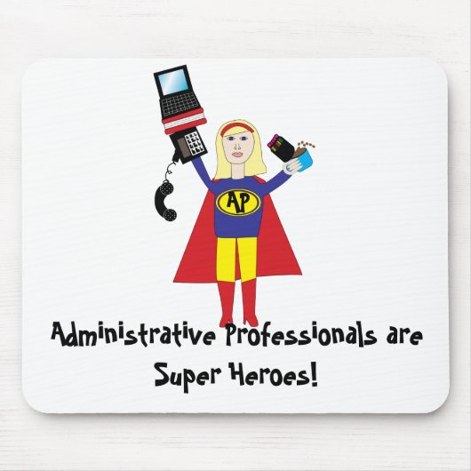 Administratieve Professionele Super Hero Mousepad Muismat (Voorkant)