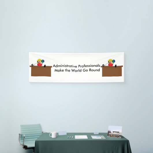 Administratieve professionele wereld (blond) spandoek (Beurs)