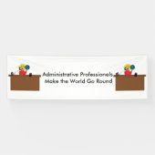 Administratieve professionele wereld (blond) spandoek (Horizontaal)