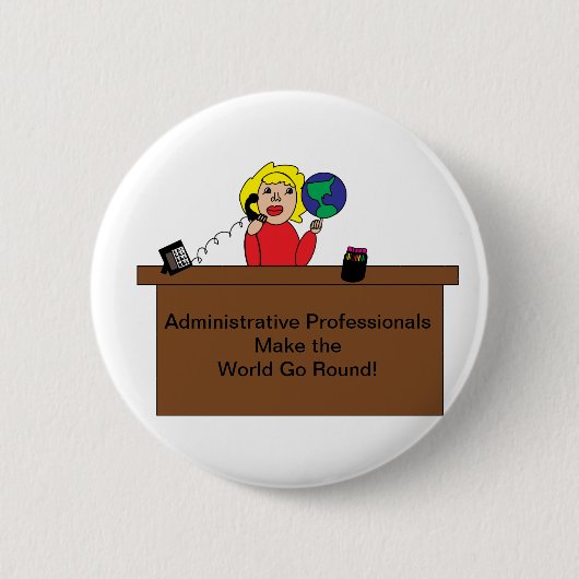 Administratieve Professionele Wereld Blonde Custom Ronde Button 5,7 Cm (Voorkant)