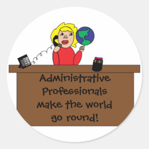 Administratieve Professionele wereld personalisere Ronde Sticker