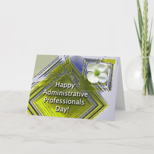 Administratieve Witte Bloemen van de Dag van Kaart (Voorkant)