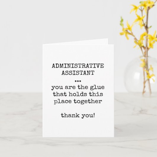 Administrative Assistant Appreciation Kaart (Gele Bloem)
