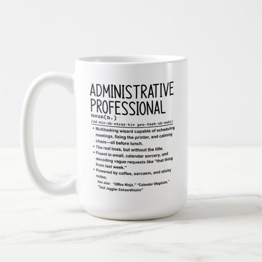 Administrative professional koffiemok (Links)
