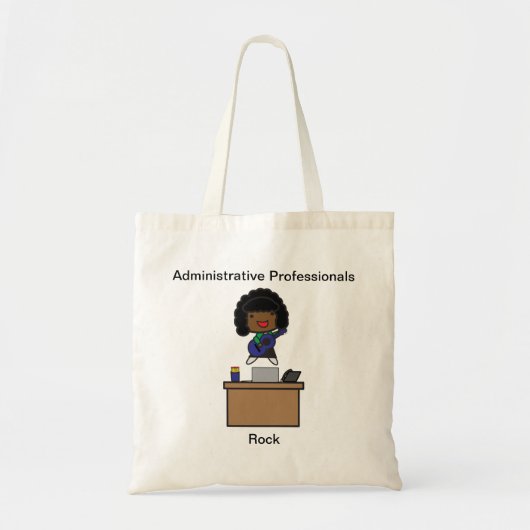 Administrative Professional Rock Black Personalise Tote Bag (Voorkant)