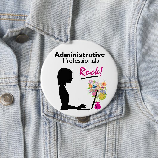 Administrative Professionals Rock Pin Ronde Button 4,0 Cm (In situ)
