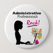 Administrative Professionals Rock Pin Ronde Button 4,0 Cm (Voorkant)