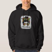 Administrator Messy Bun Supporting Autism Awarenes Hoodie (Voorkant)