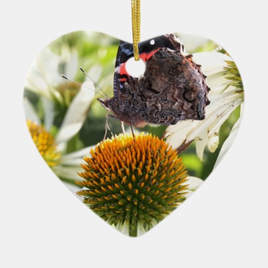 Admiraal Butterfly op Vloer Keramisch Ornament (Voorkant)